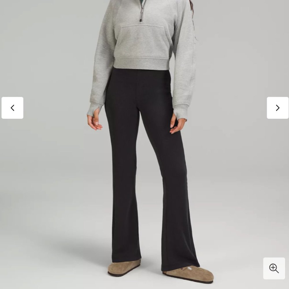 Brushed Softstreme Ribbed Zip Flared Pant 32.5" Black NWT